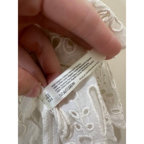 Free People Eyelet Mini Skirt Sz S 100% Cotton White Short Maxi MSRP $128 - Picture 5 of 8